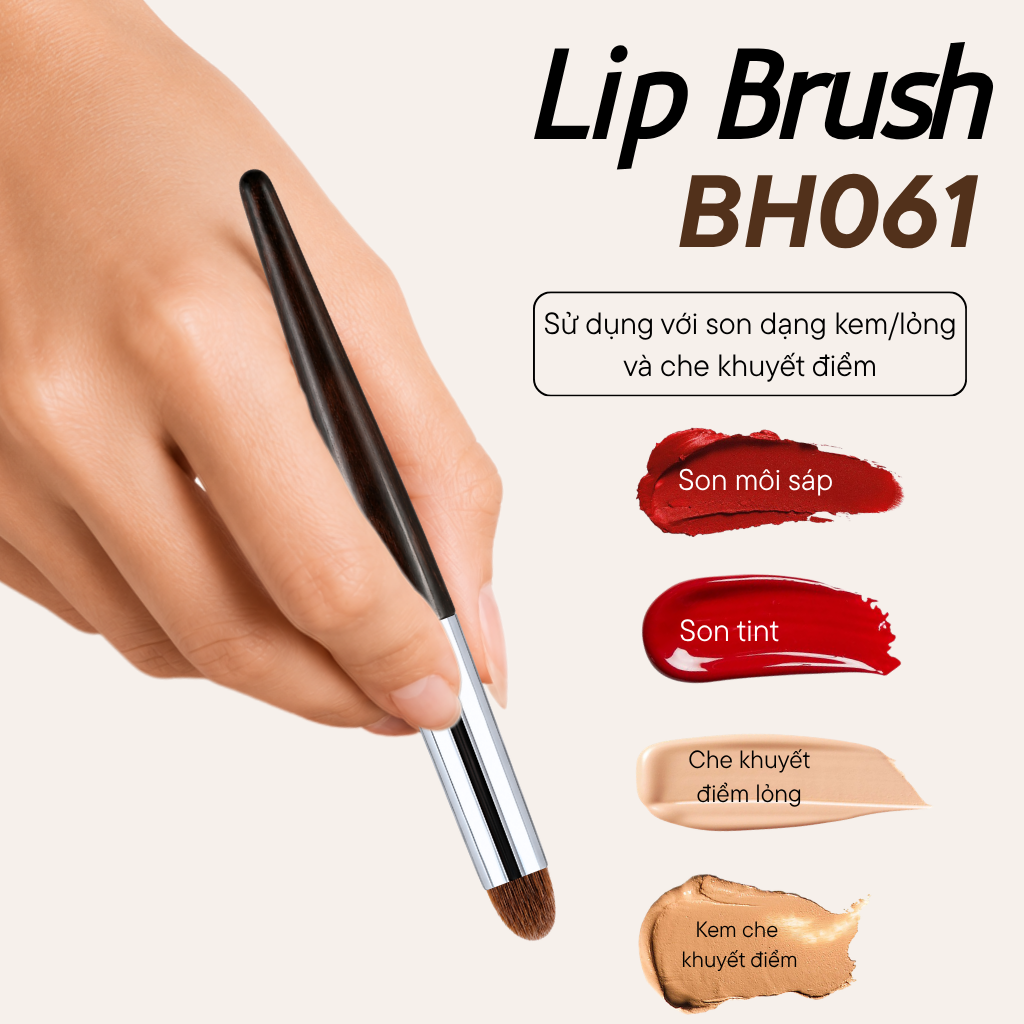 Cọ Môi Che Khuyết Điểm Đầu Bầu Có Nắp BH Cosmetics Lip Brush BH061
